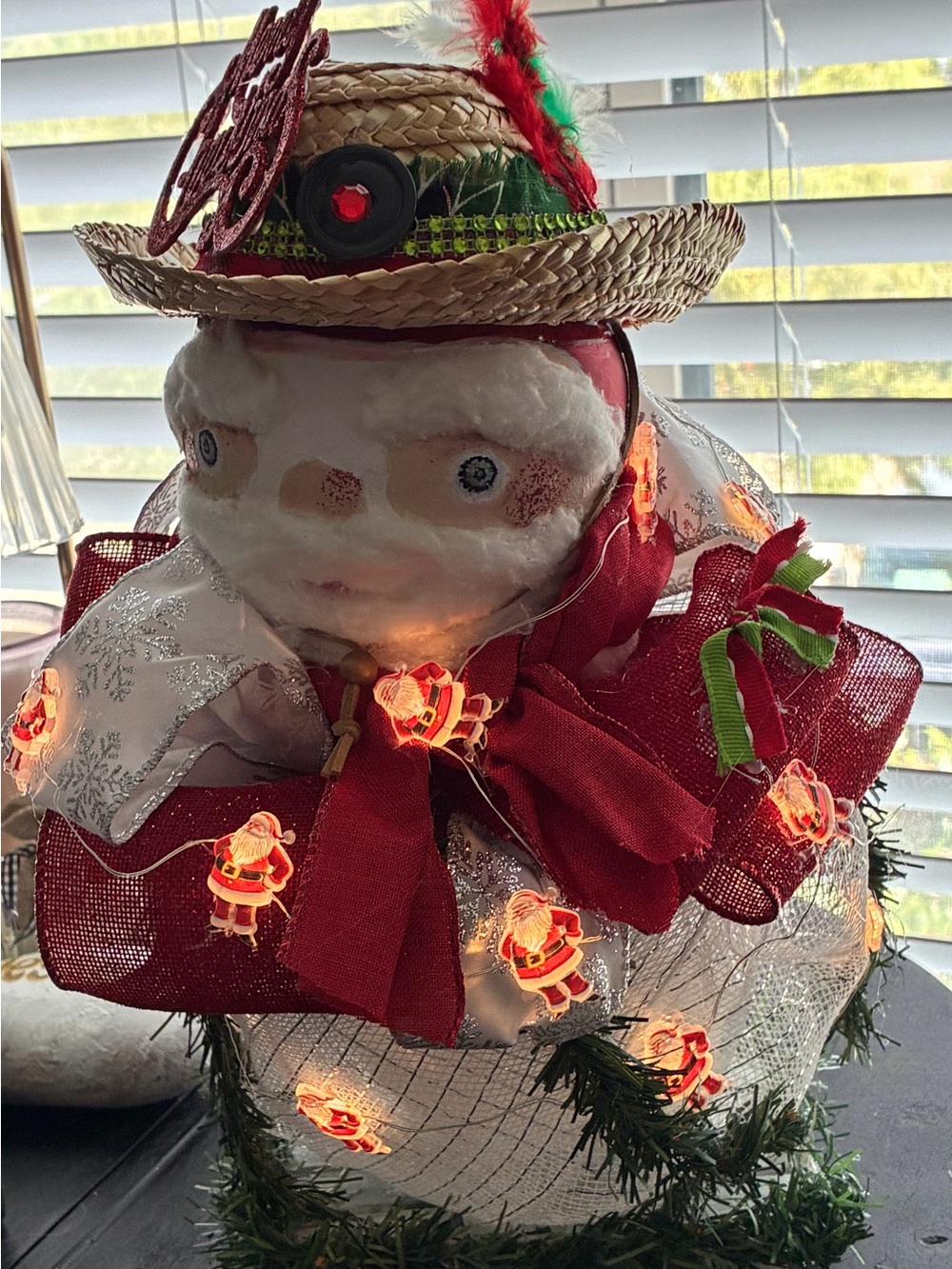 Festive Lighted Santa Holiday Decoration